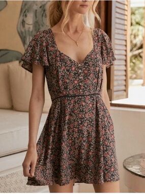 NWT Spell & The Gypsy Jasmine 90’s Mini Dress Navy L